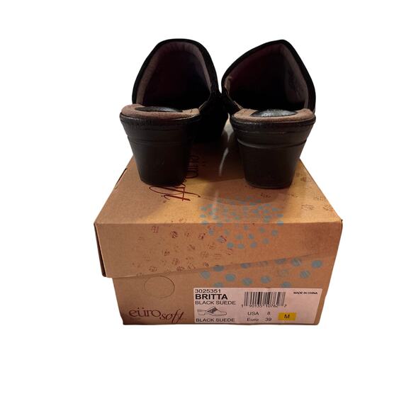 Black Suede clogs by Soffe, Euro Soft 8 (EU 39) - Picture 2 of 7